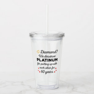 60th Wedding Anniversary I - Diamond Funny Couple Acrylic Tumbler