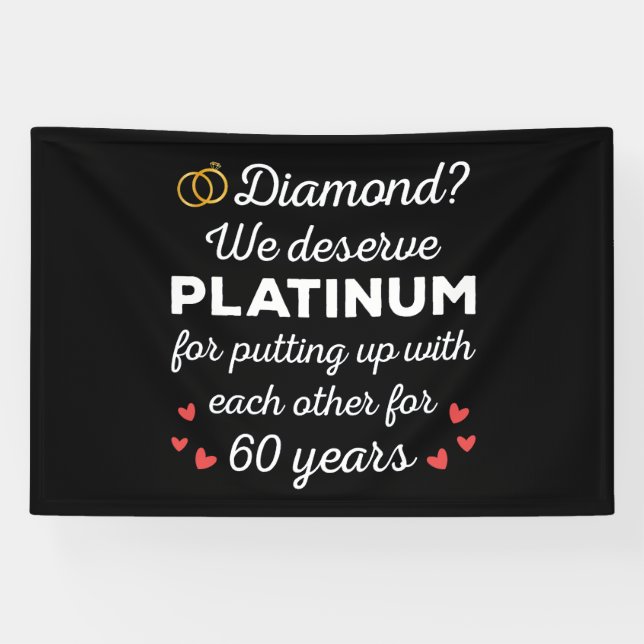 60th Wedding Anniversary I - Diamond Funny Couple Banner (Horizontal)