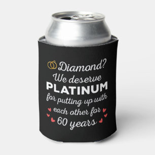 60th Wedding Anniversary I - Diamond Funny Couple Can Cooler