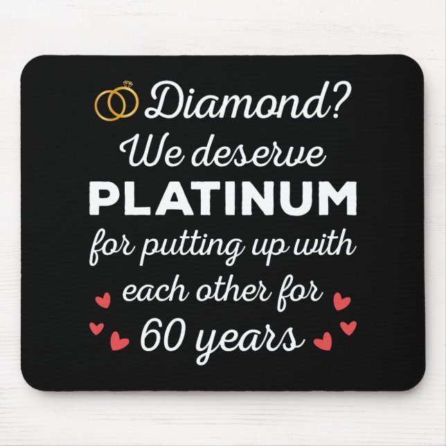 60th Wedding Anniversary I - Diamond Funny Couple Mouse Pad (Front)