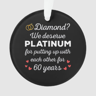 60th Wedding Anniversary I - Diamond Funny Couple Ornament