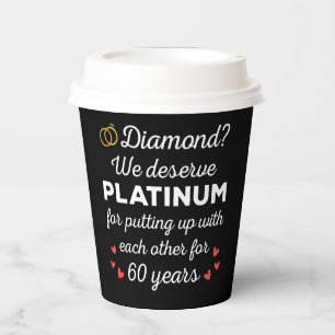 60th Wedding Anniversary I - Diamond Funny Couple Paper Cups