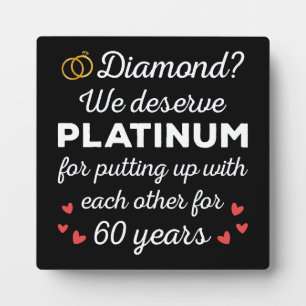 60th Wedding Anniversary I - Diamond Funny Couple Plaque