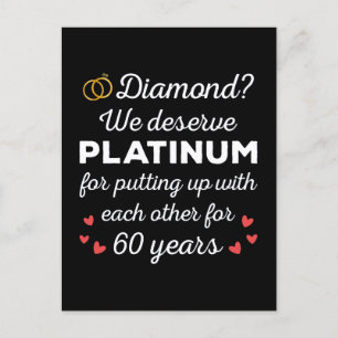 60th Wedding Anniversary I - Diamond Funny Couple Postcard