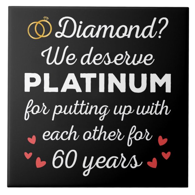 60th Wedding Anniversary I - Diamond Funny Couple Tile (Front)