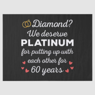 60th Wedding Anniversary I - Diamond Funny Couple Tissue Paper