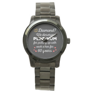 60th Wedding Anniversary I - Diamond Funny Couple Watch