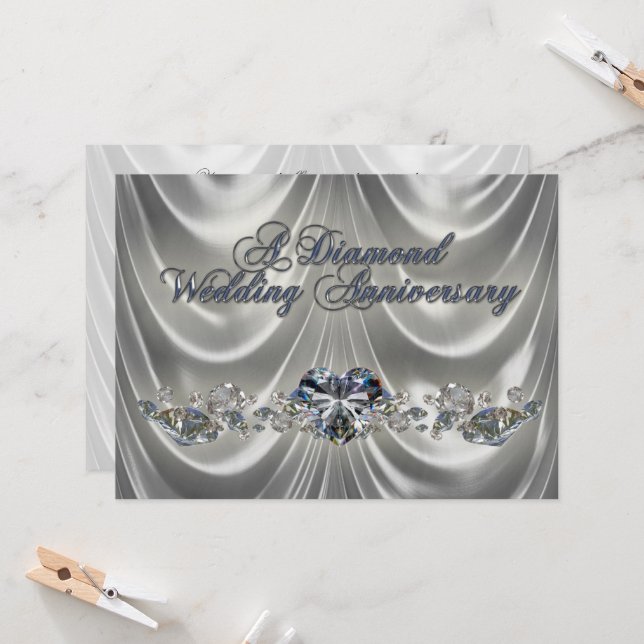 60th Wedding Anniversary Invitation Card (Front/Back In Situ)