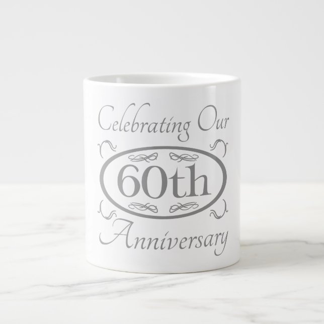60th Wedding Anniversary Large Coffee Mug (Front)