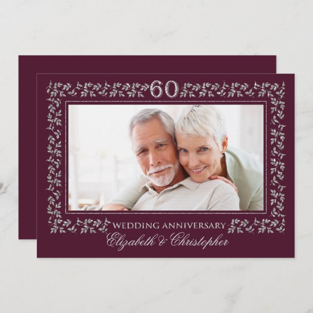 60th Wedding Anniversary Party Invitations (Front/Back)