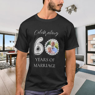 60th wedding anniversary photo diamonds black men T-Shirt