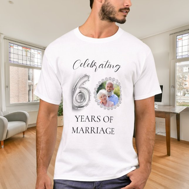 60th wedding anniversary photo diamonds men T-Shirt (Creator Uploaded)