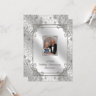 60th Wedding Anniversary Photo Invitation Card