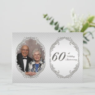 60th Wedding Anniversary Photo Invitation Card