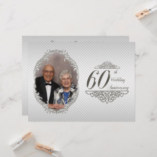 60th Wedding Anniversary Photo Invitation Card