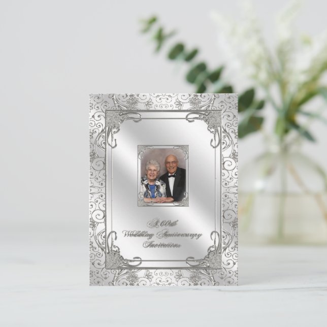 60th Wedding Anniversary Photo Invitation Card (Standing Front)