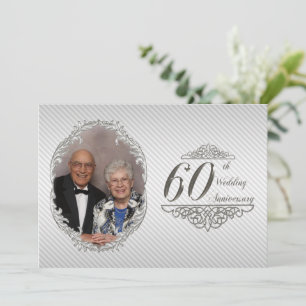 60th Wedding Anniversary Photo Invitation Card
