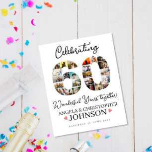 60th Wedding Anniversary Photo montage marriage Poster