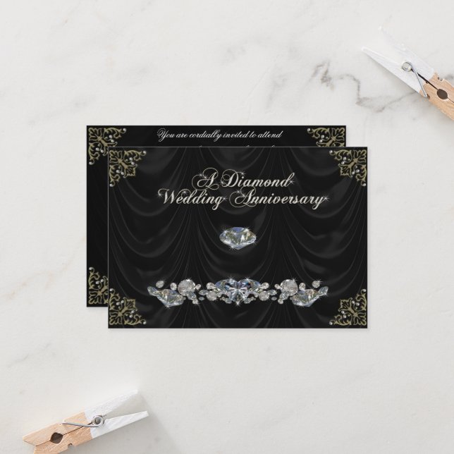 60th Wedding Anniversary RSVP Card (Front/Back In Situ)