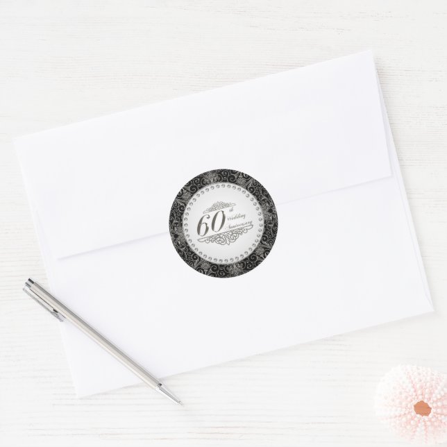 60th Wedding Anniversary Sticker (Envelope)