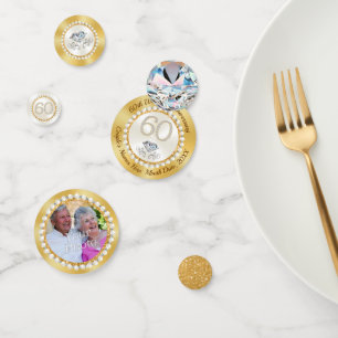 60th wedding anniversary table decoration ideas confetti