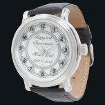 60th Wedding Anniversary Watch<br><div class="desc">A Digitalbcon Images Design featuring a platinum silver and diamond colour and design theme with a variety of custom images, shapes, patterns, styles and fonts in this one-of-a-kind "Diamond Wedding Anniversary" Watch. This attractive and elegant design comes complete with customisable text lettering and background colour to suit your own special...</div>