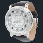 60th Wedding Anniversary Watch<br><div class="desc">A Digitalbcon Images Design featuring a platinum silver and diamond colour and design theme with a variety of custom images, shapes, patterns, styles and fonts in this one-of-a-kind "Diamond Wedding Anniversary" Watch. This attractive and elegant design comes complete with customisable text lettering and background colour to suit your own special...</div>