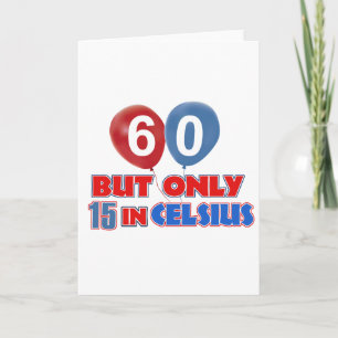 60th year old birthday designs card