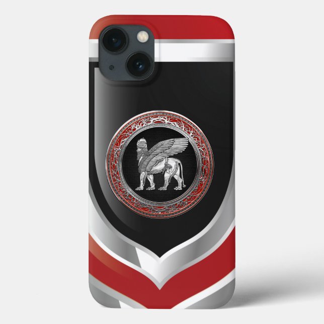 [610] Assyrian Winged Lion - Silver Lamassu Case-Mate iPhone Case (Back)