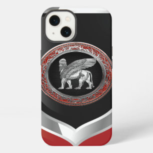 [610] Assyrian Winged Lion - Silver Lamassu iPhone 13 Case