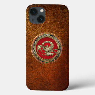 [610] Sacred Golden Scorpion on Red iPhone 13 Case