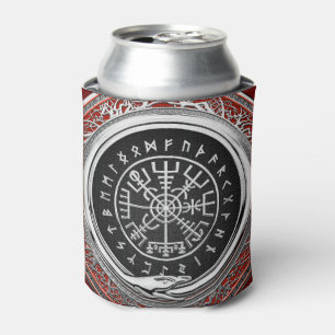 [610] Vegvisir - Viking Silver Magic Runic Compass Can Cooler