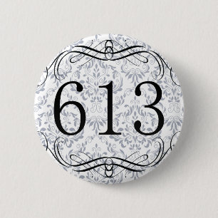 613 Area Code 6 Cm Round Badge