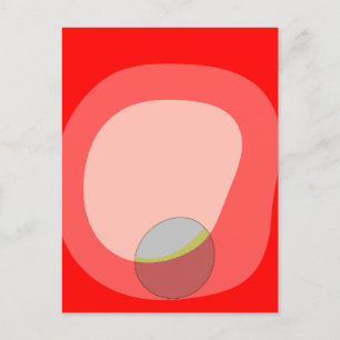 615 Red Abstract Postcard