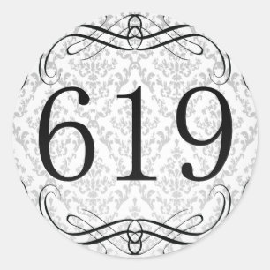 619 Area Code Classic Round Sticker
