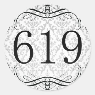 619 Area Code Classic Round Sticker