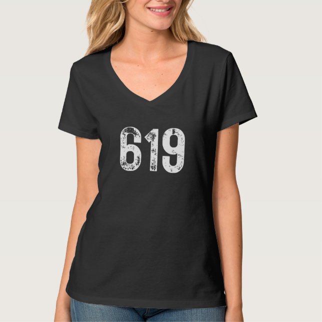 619 Area Code San Diego CA Mobile Telephone Area C T-Shirt (Front)