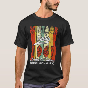 61 Birthday Vintage July 1961 Awesome Epic Legend T-Shirt