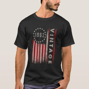 61 Year Old Gifts Vintage 1962 American Flag 61st  T-Shirt