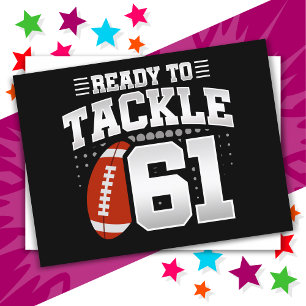 61 Year Old Tackle Football Party 61st Birthday Postcard