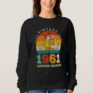61 Year Old Women Bday 1961 Vintage 61st Birthday Sweatshirt