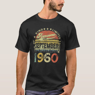 61 Years Old Awesome Since September 1960 61St Bir T-Shirt