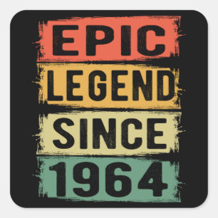 61 Years Old Bday 1964 Epic Legend 61st Birthday Square Sticker