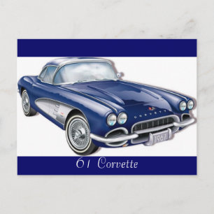 61CorvetteGlitzie, 61 Corvette Postcard
