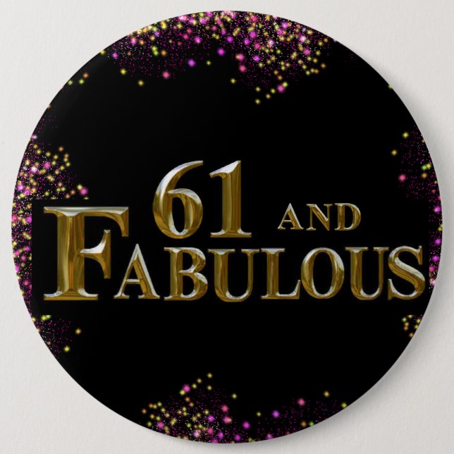 61st Birthday  6 Cm Round Badge (Front)