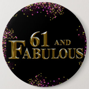 61st Birthday 6 Cm Round Badge