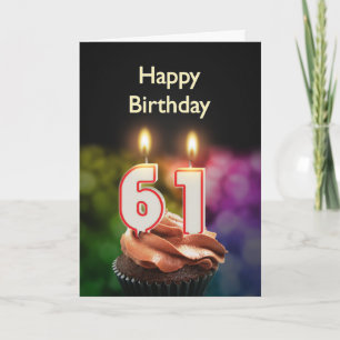 61st Birthday card with Candles