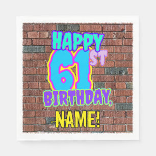 61st Birthday ~ Fun, Urban Graffiti Inspired Look Napkin