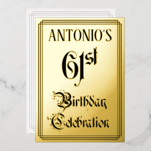 61st Birthday Party — Elegant Script + Custom Name
