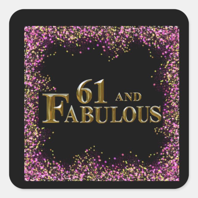 61st Birthday  Square Sticker (Front)